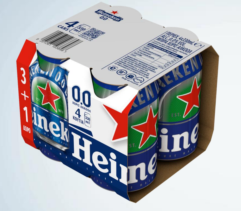 Μπύρα Χωρίς Αλκοόλ Κουτί Heineken 0.0 (4x330ml) 3+1 Δώρο
