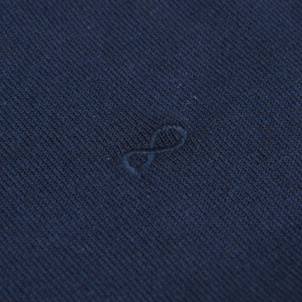Logo-Embroidered Πλεκτή Μπλούζα Μπλε Σκούρο in Cotton (Modern Fit) New Arrival