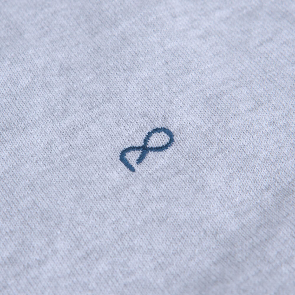 Logo-Embroidered Πλεκτή Μπλούζα Γκρι Ανοιχτό in Cotton (Modern Fit) New Arrival