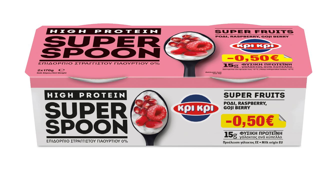 Επιδόρπιο Στραγγιστού Γιαουρτιού 0% λιπαρά Gojiberry Super Spoon Κρι Κρι (2×170 g) -0,50€