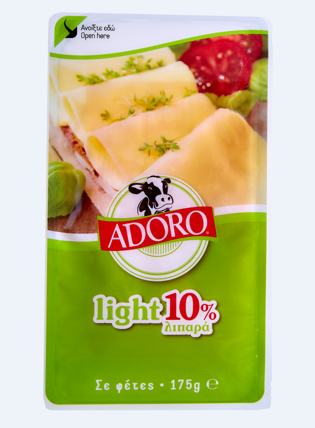 Τυρί Light 10% σε φέτες Adoro (175g)