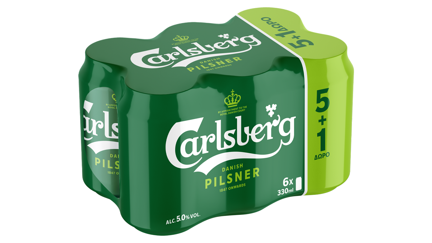 Μπύρα Carlsberg Pilsner Κουτί (6×330 ml) 5+1 Δώρο