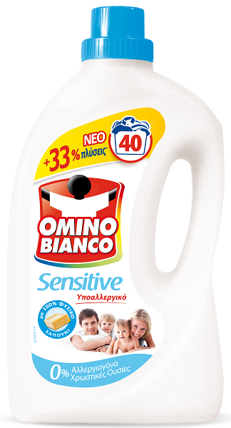 Υγρό Απορρυπαντικό Ρούχων Sensitive Omino Bianco (40μεζ / 2 lt)