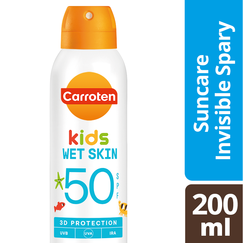 Παιδικό Αντηλιακό Διάφανο Spray Wet Skin SPF50 Carroten (200ml)