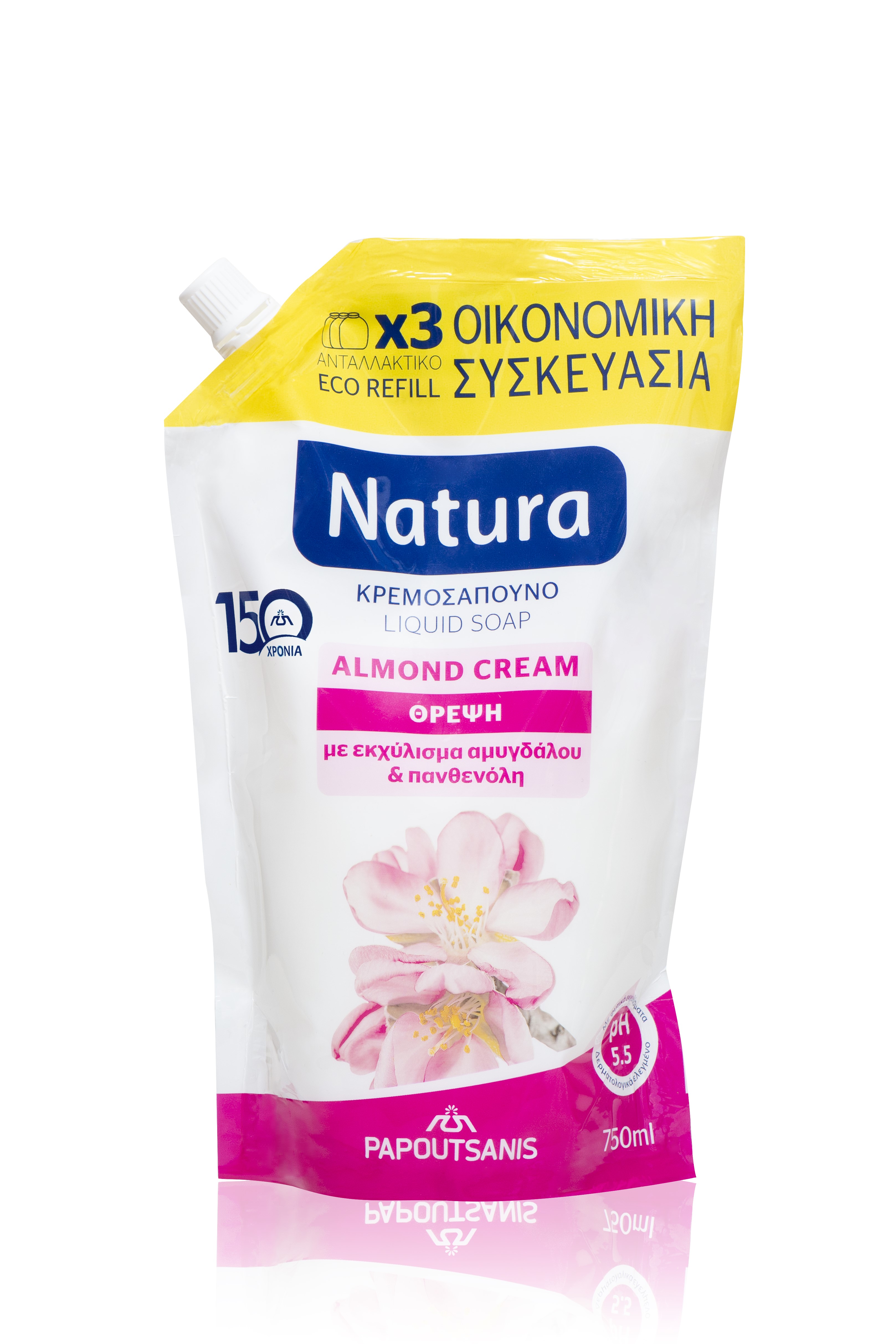 Ανταλλακτικό Κρεμοσάπουνο Almond Cream Natura (750ml)