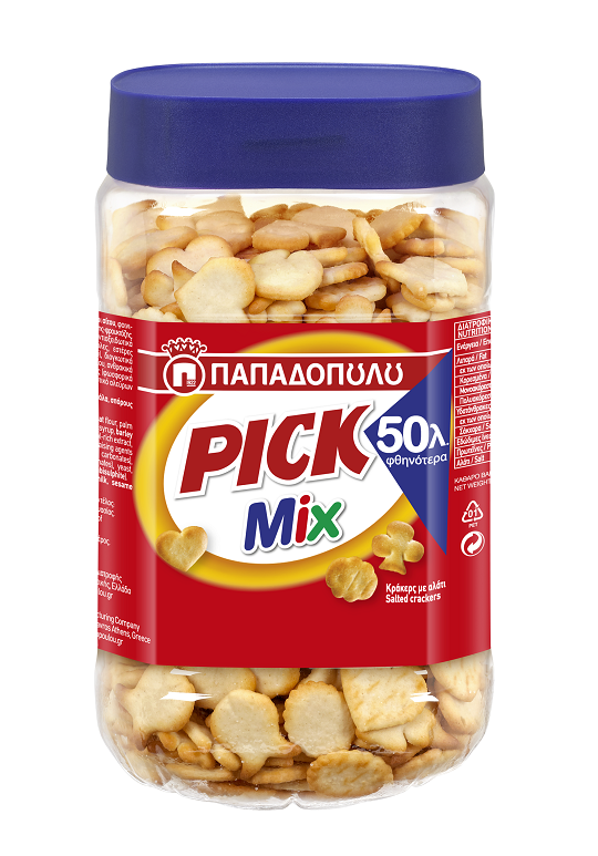 Κράκερς με Αλάτι σε Βάζο Pick Mix Παπαδοπούλου (350g) -0,50€