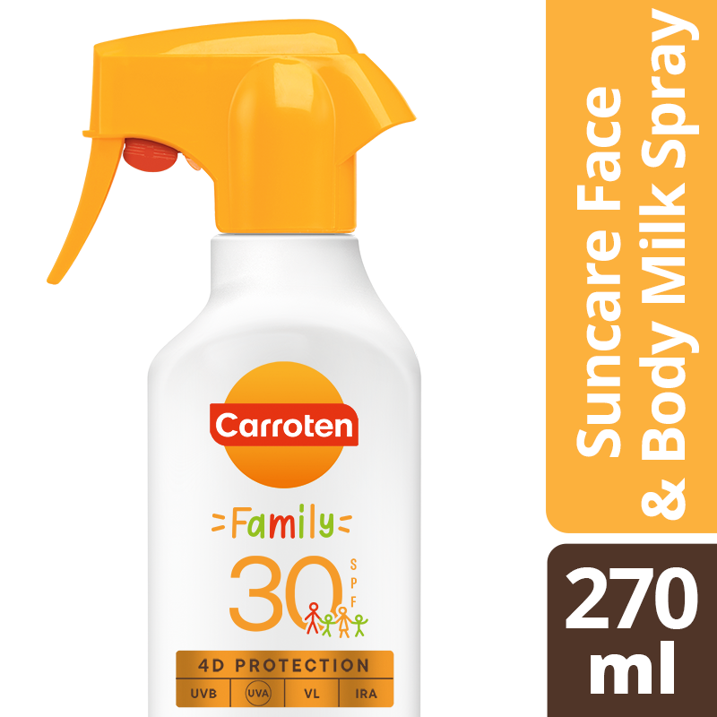 Αντηλιακό Γαλάκτωμα Family Trigger Spray SPF30 Carroten (270ml)