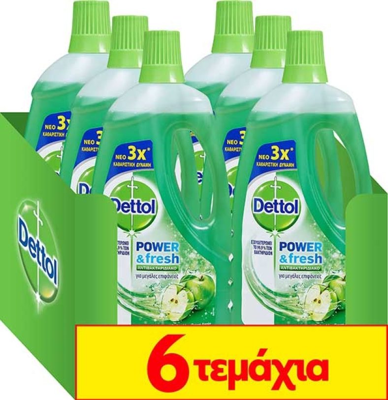 Νέα Crazy Sundays προσφορά! DETTOL ΥΓΡΟ ΠΟΛΥΚΑΘΑΡΙΣΤΙΚΟ ΑΝΤΙΒΑΚΤΗΡΙΔΙΑΚΟ ΓΙΑ ΜΕΓΑΛΕΣ ΕΠΙΦΑΝΕΙΕΣ DILUTED GREEN APPLE 1 LT 4+2 από 29,34€ τώρα στα 17,02€!