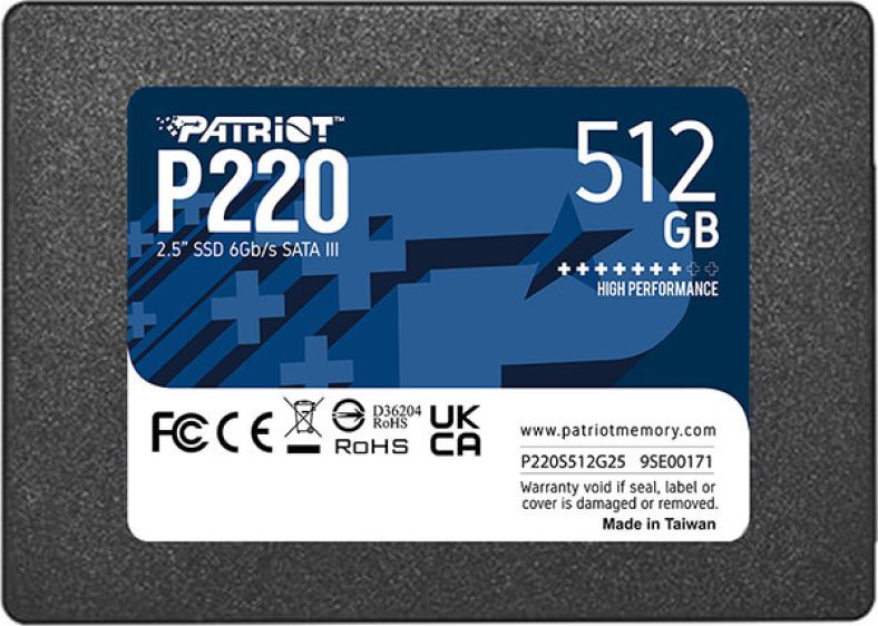 Νέα Crazy Sundays προσφορά! SSD PATRIOT P220S512G25 P220 512GB 2.5” SATA 3 από 38,90€ τώρα στα 22,90€!