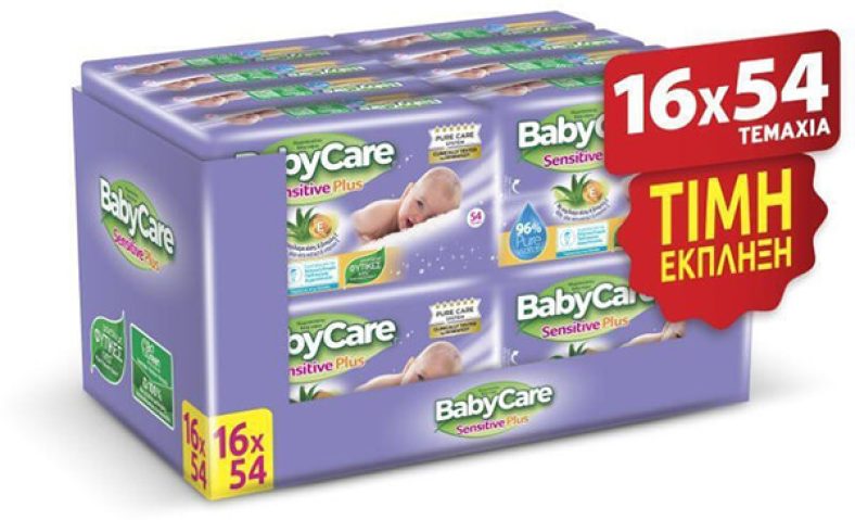 Νέα Crazy Sundays προσφορά! ΜΩΡΟΜΑΝΤΗΛΑ BABYCARE SENSITIVE PLUS REF 16 X 54 SUPERVALUE PACK από 19,99€ τώρα στα 10,89€!