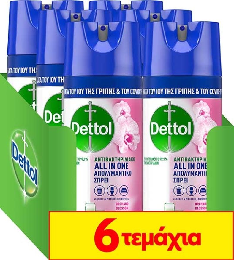 Crazy Sundays deal: DETTOL ΑΠΟΛΥΜΑΝΤΙΚΟ ΣΠΡΕΥ ORCHARD BLOSSOM 400 ML 4+2 από 35,93€ τώρα στα 19,80€!