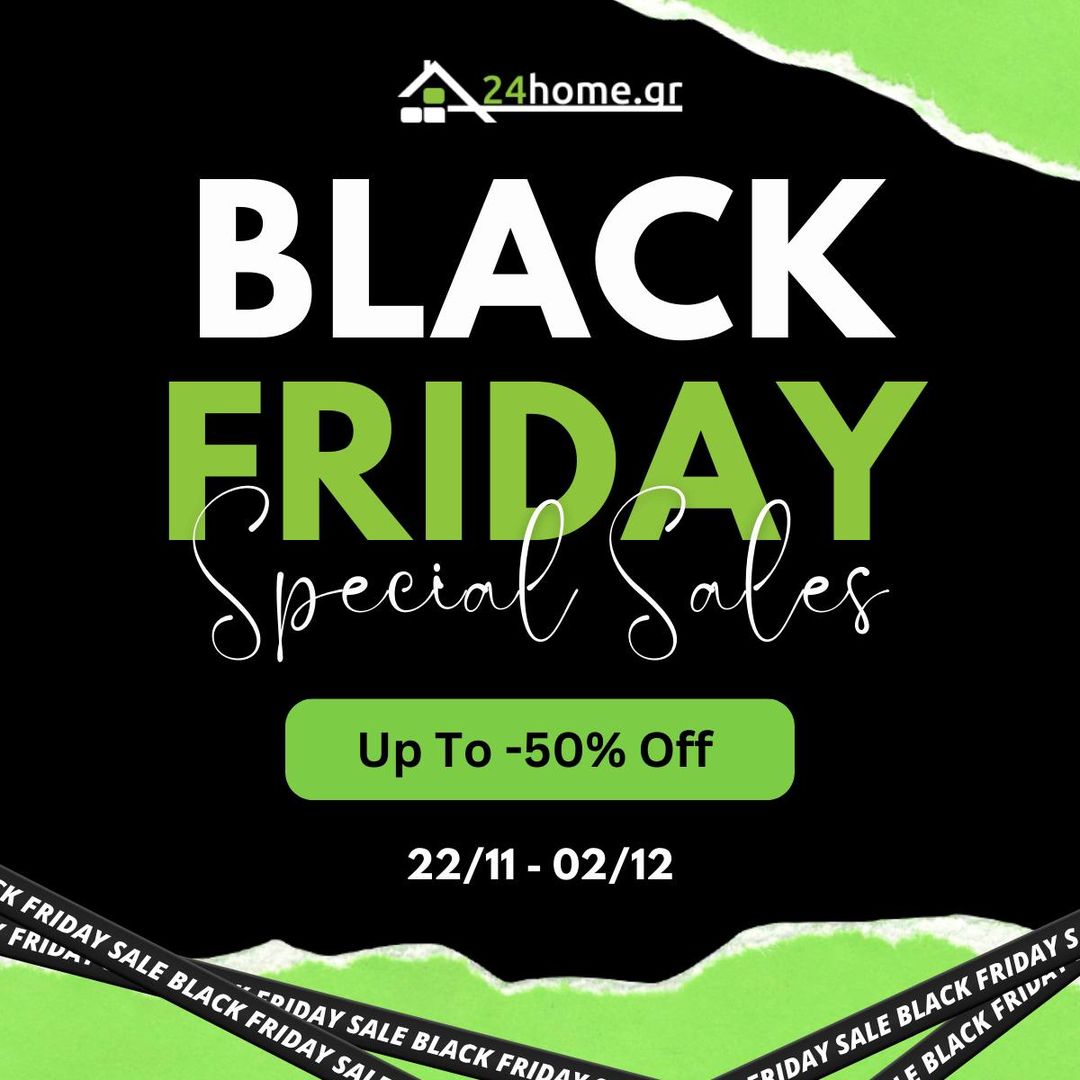 Η Black Friday είναι ΕΔΩ και οι προσφορές στο 24home.gr ξεπερνούν κάθε φαντασία! Για λίγες μόνο μέρες, κέρδισε εκπτώσεις που θα σε κάνουν να γεμίσεις